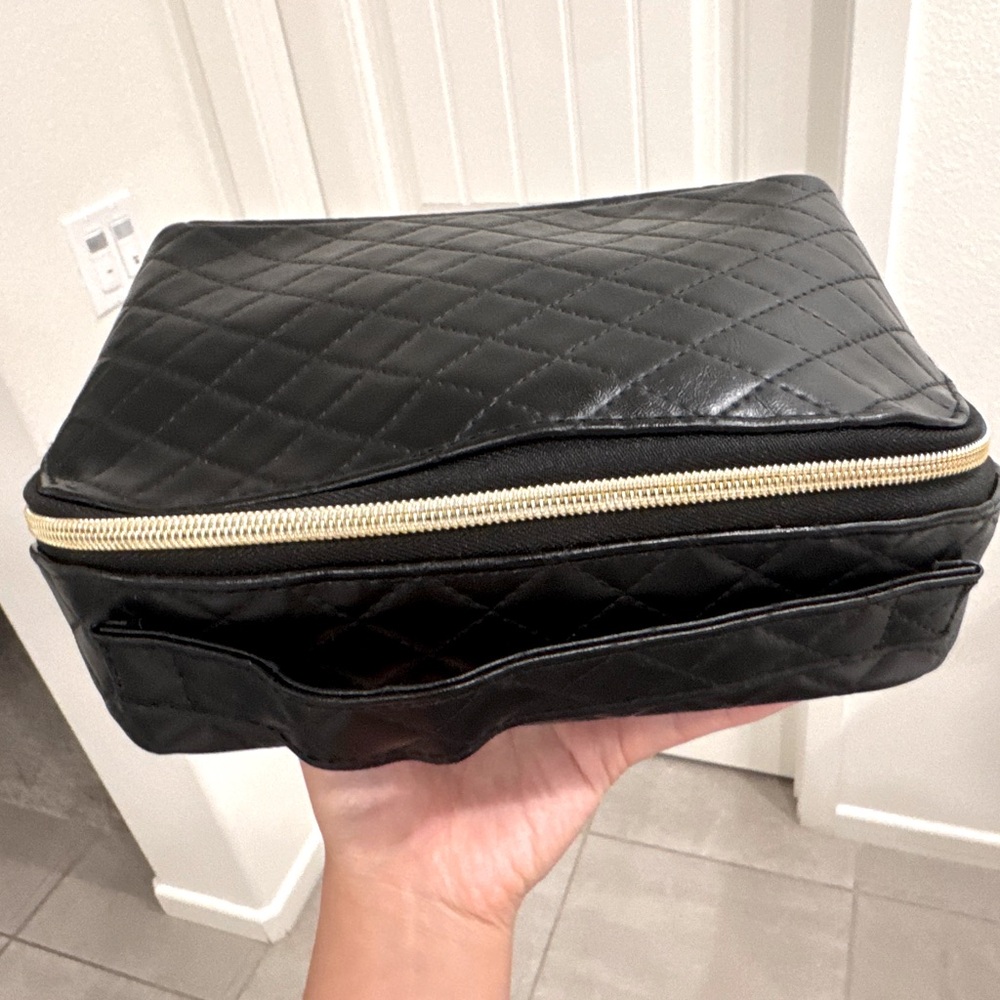 Black Quilted makeup bag